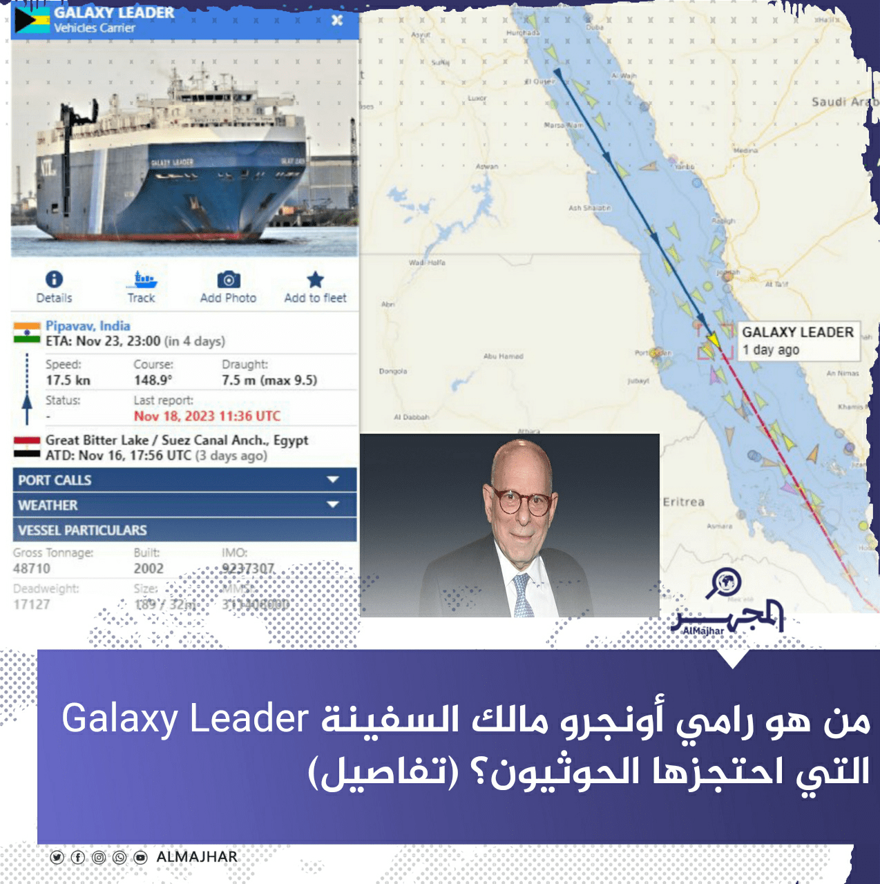 من هو رامي أونجرو مالك السفينة Galaxy Leader التي احتجزها الحوثيون؟ (تفاصيل)